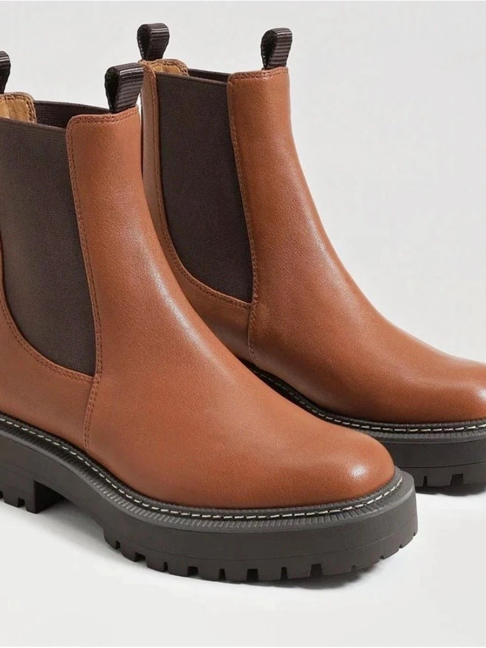 Sam Edelman Brown Leather Weatherproof Chelsea Ankle Boot